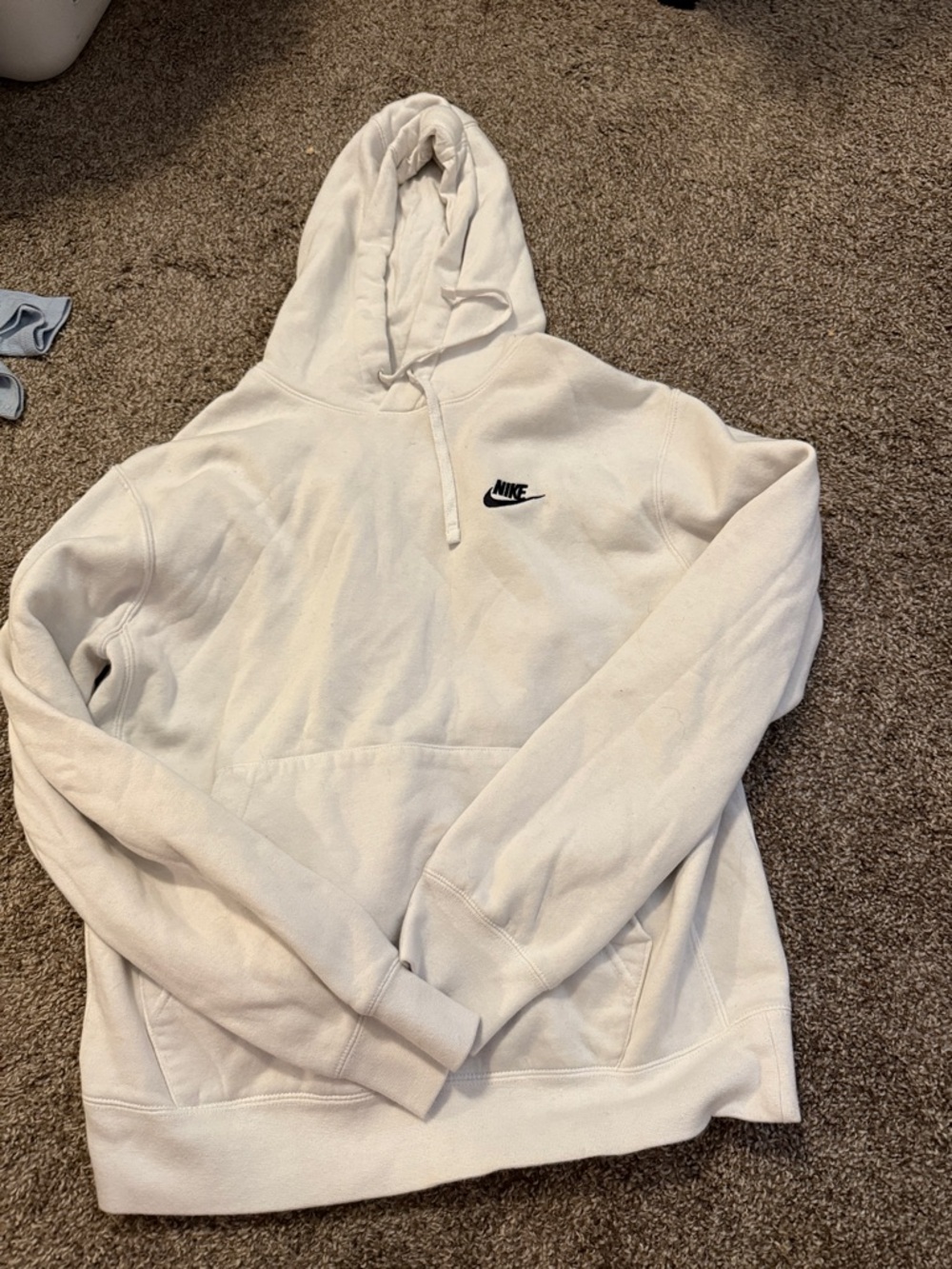 Nike Cream Hoodie with Black Swoosh